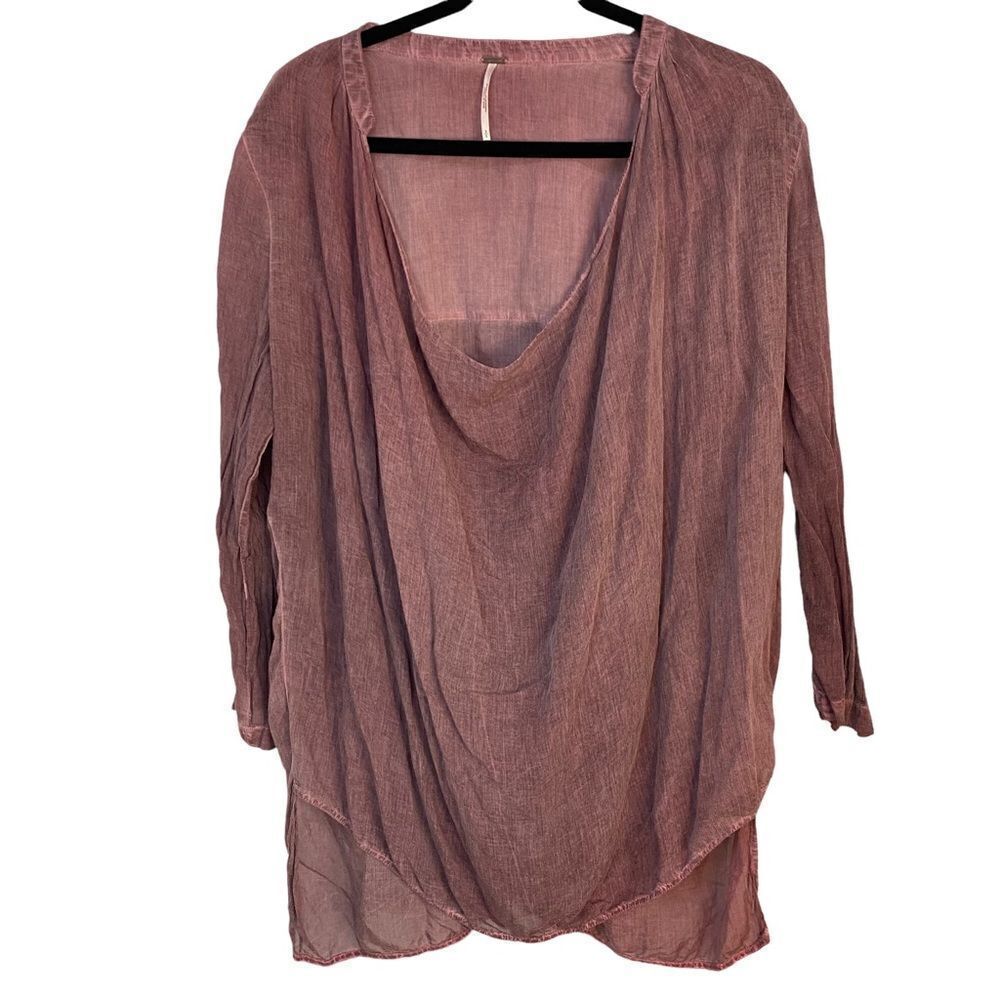Free People rayon cotton plunge slouchy tunic